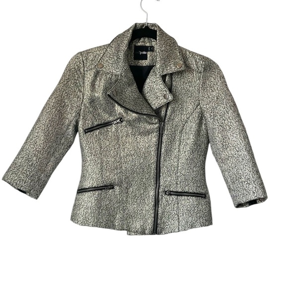 ASOS Petite Metallic  Blazer Zipper Blazer with front zip pockets - Picture 1 of 12